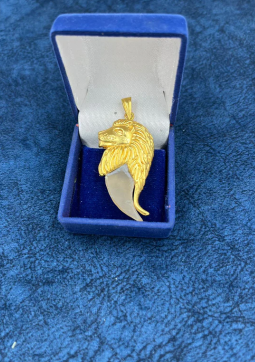 1 Gram Gold Plated Dull Lion Nail Pendant for Men